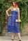 Royal Blue Lace Hollow Out Nude Illusion Party Dress