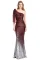 Red Gradient One Shoulder Sequin Party Evening Dress