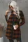 Brown Turn-down Collar Plaid Shirt Coat