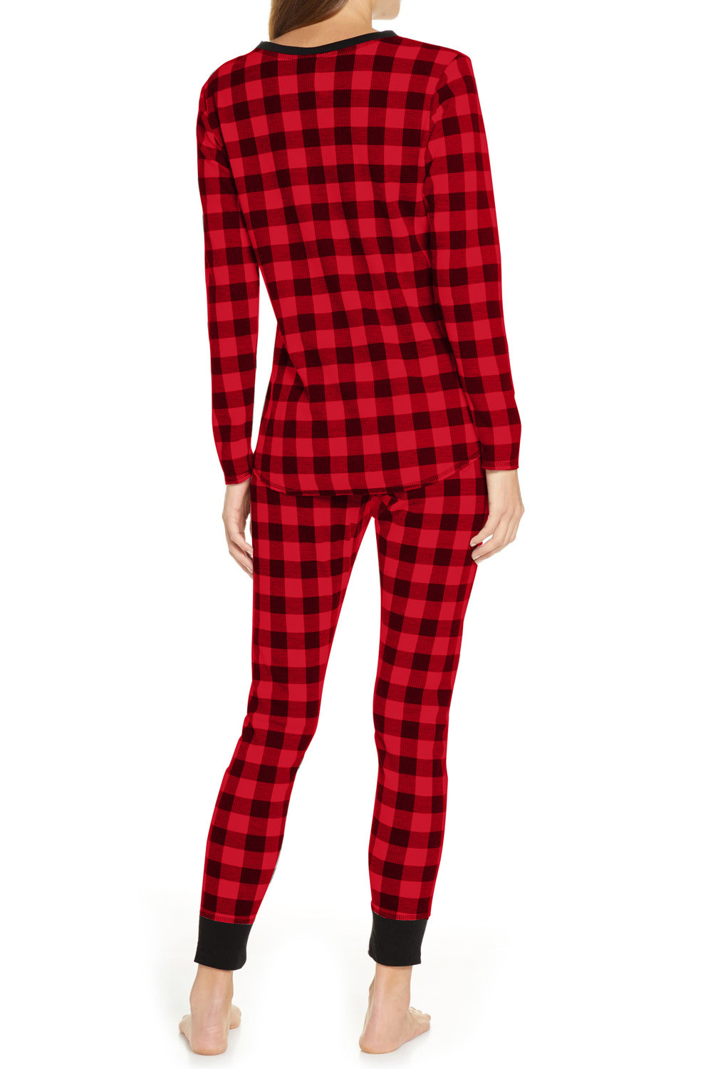 US 9.89 Dropship Red Plaid Two Pieces Loungewear