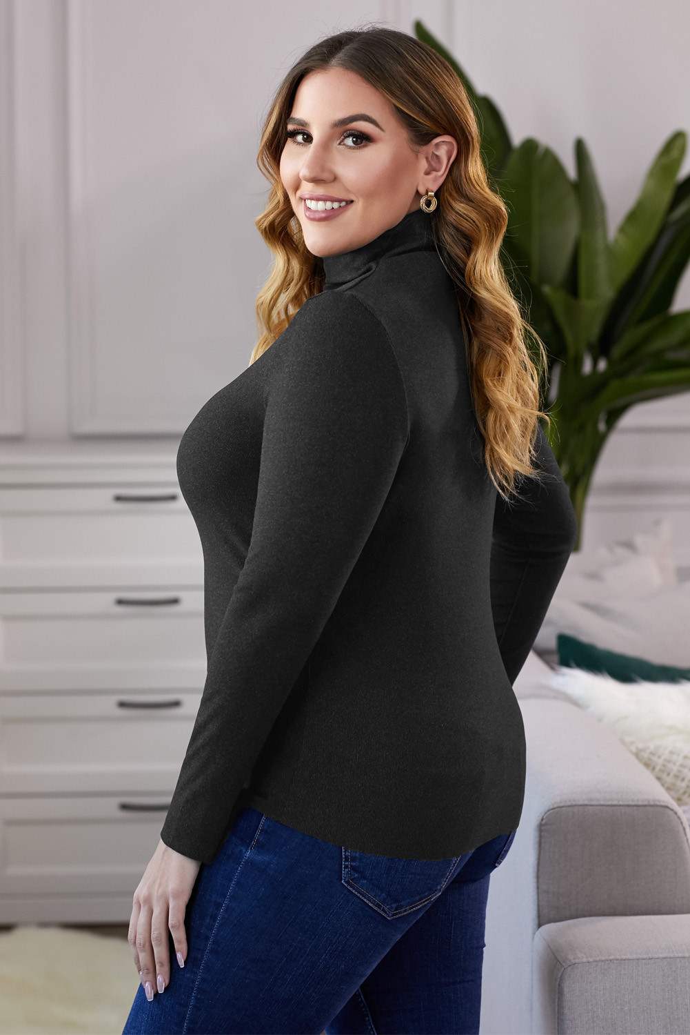 plus size turtleneck outfit